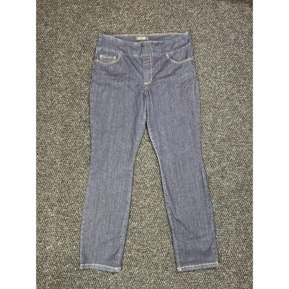 Lee Women's Sculpting Slim Fit Slim Leg Pull On Jean Mid Rise Dark Blue 36x32 - Picture 1 of 8